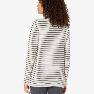 Madewell Cotton Turtleneck - Whisper , Striped